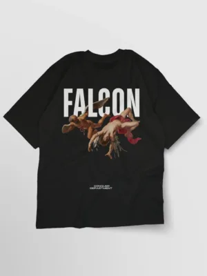 printed black t shirt - falcon clothing