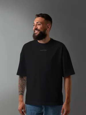 black palin cotton oversized t shirt