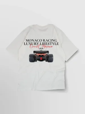 Men’s Fashion Casual Loose Short Sleeve T-Shirt with an F1 race car
