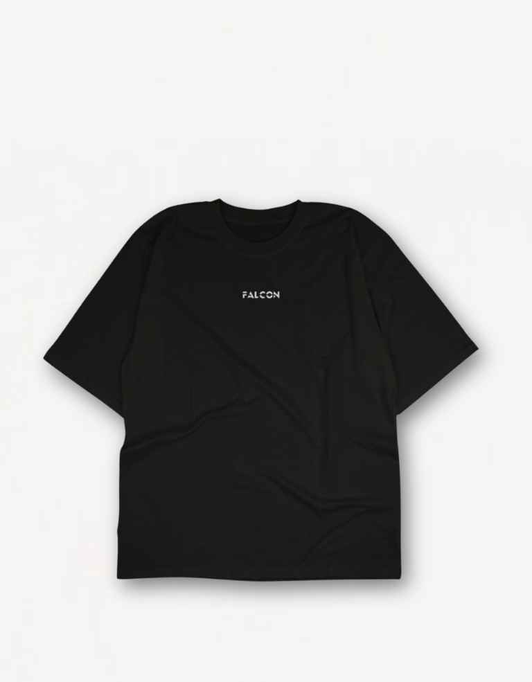 Black oversized heavy cotton t-shirt 240 GSM with embroidered logo